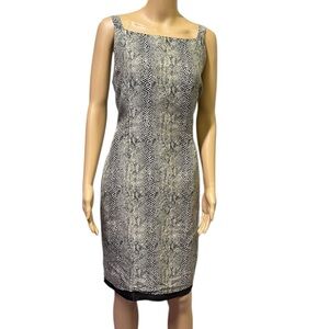 Silk Bobbie Bee Snakeskin Print Sleeveless Fully Lined Zip Back Dress Womens 16